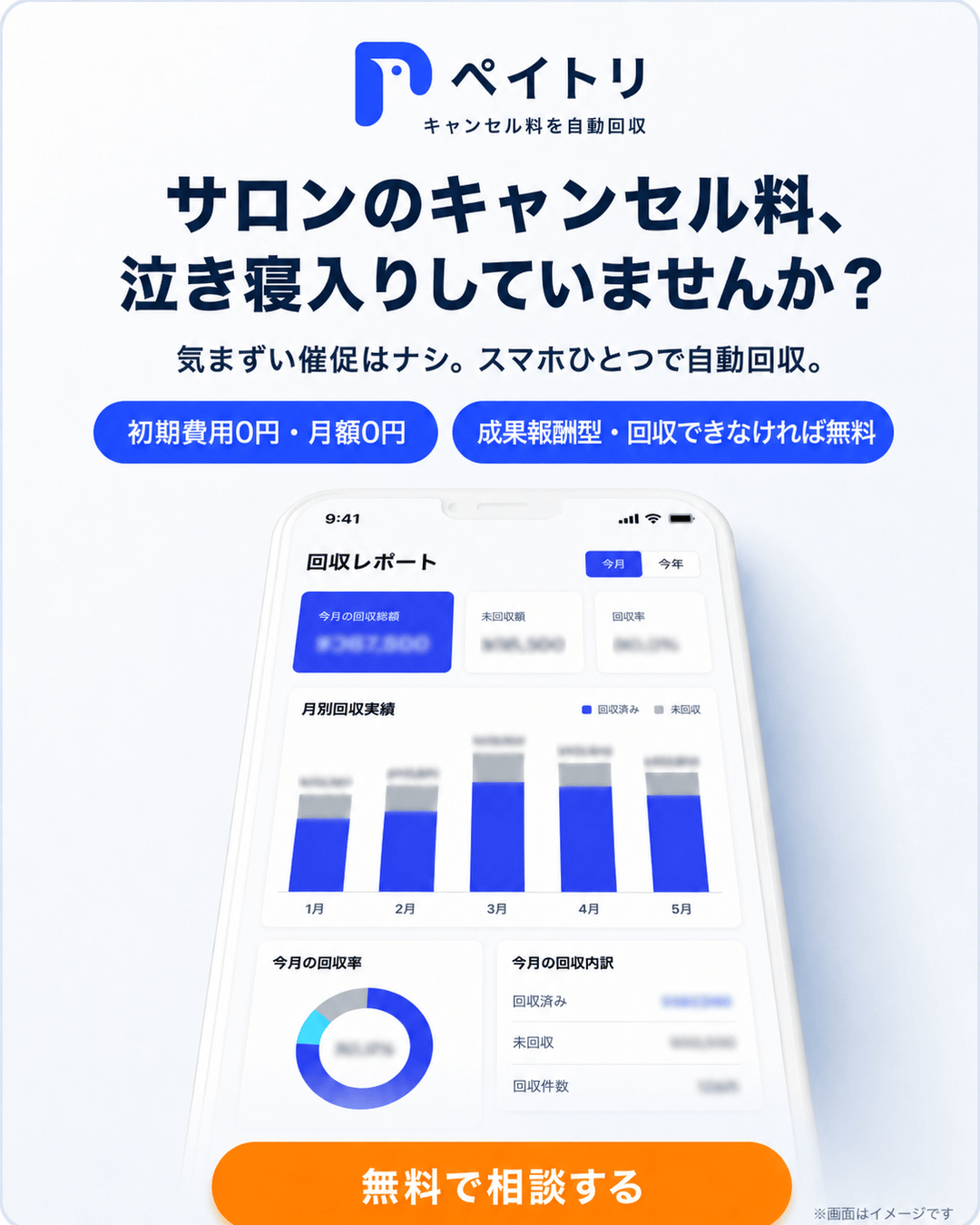 ペイトリ  キャンセル料を自動回収